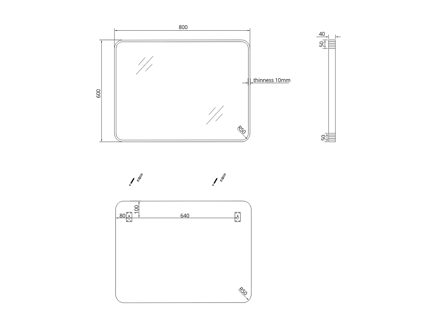 Musea Spiegel 80x60 Gold gebürstet Essebagno