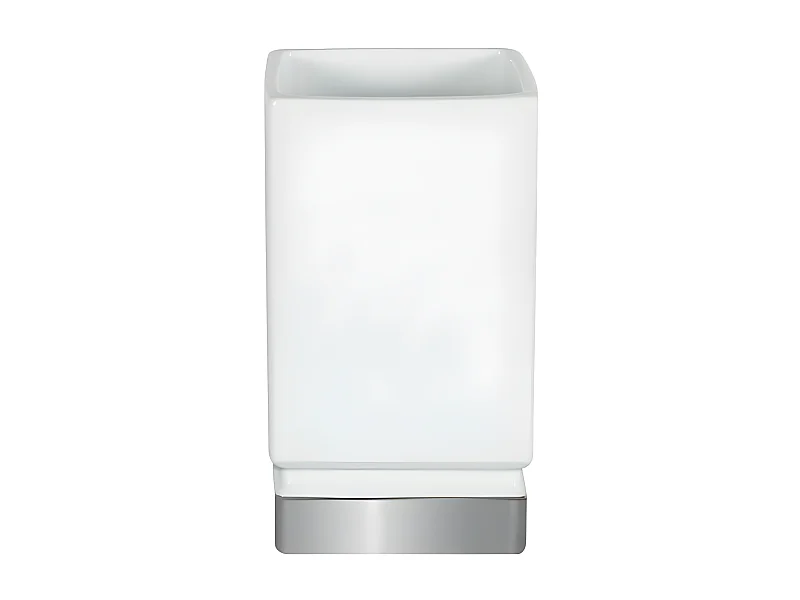 Gobelet Porcelaine ROMA Blanc & Argent Spirella