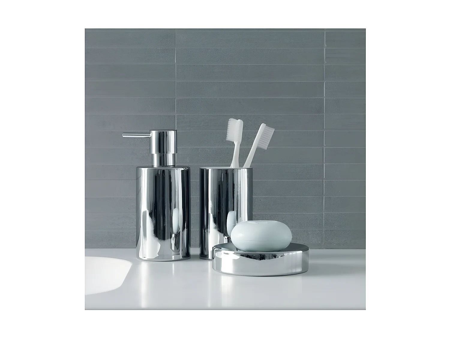 Gobelet Porcelaine TUBE Chromé Spirella