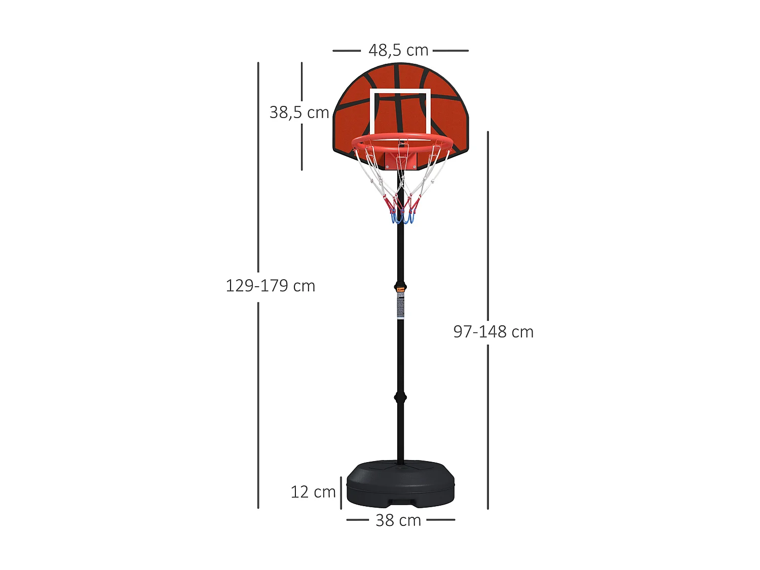 Support panier de basket-ball jeu de 6 fléchettes magnétiques 2 en 1