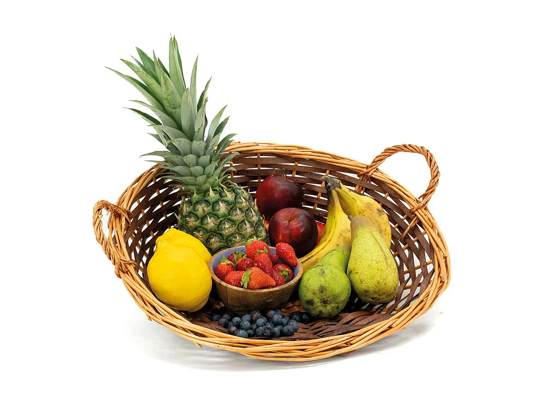 Grande corbeille - Van en osier e bois  2tons