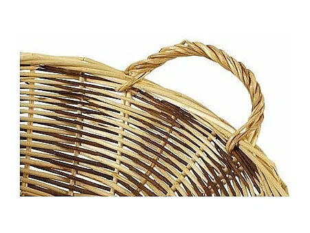 Grande corbeille originale - Van en osier brut et blanc