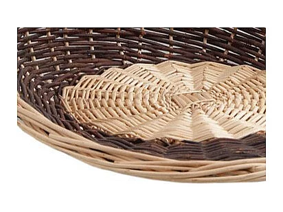 Grande corbeille - Van en osier brut et blanc