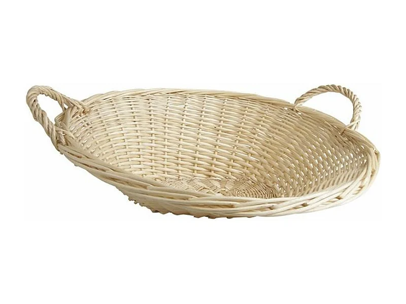 Grande corbeille Van en osier blanc