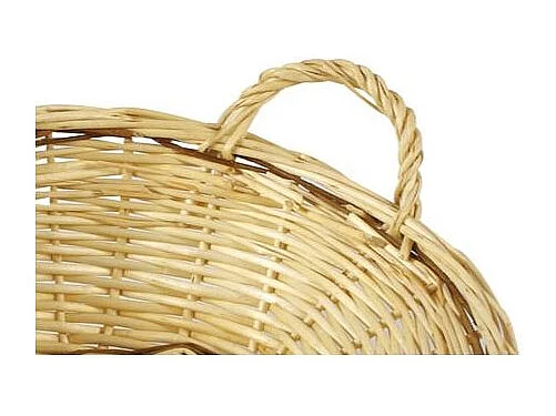 Grande corbeille - Van en osier brut et blanc