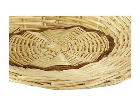 Grande corbeille - Van en osier brut et blanc