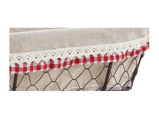 Corbeille grillage et jute Vichy Chic (lot de 2) Lot de 2