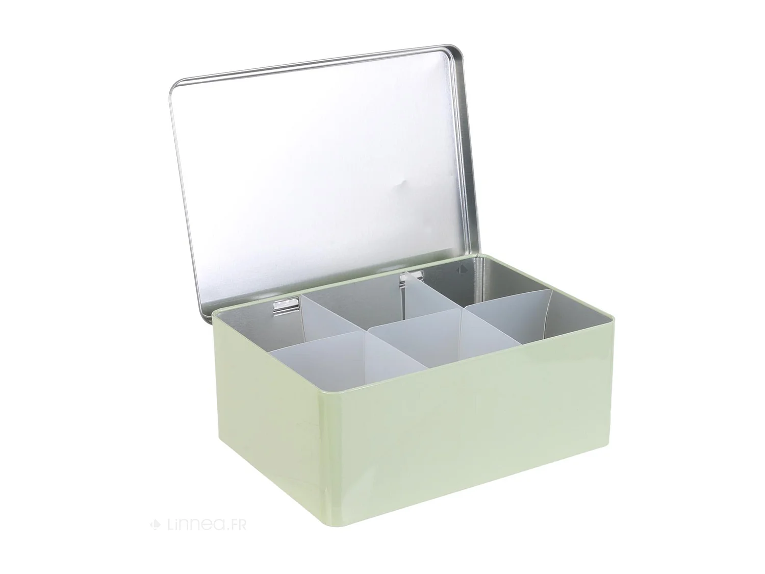 Boite à thé en tinplate "Merci le thé" collection TEA TIME vert