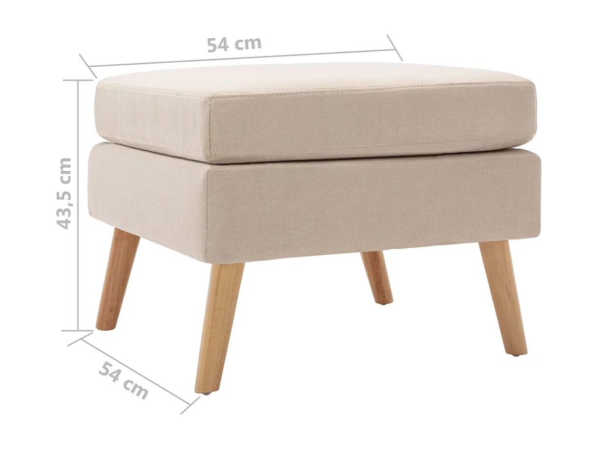 Fußhocker Creme Stoff