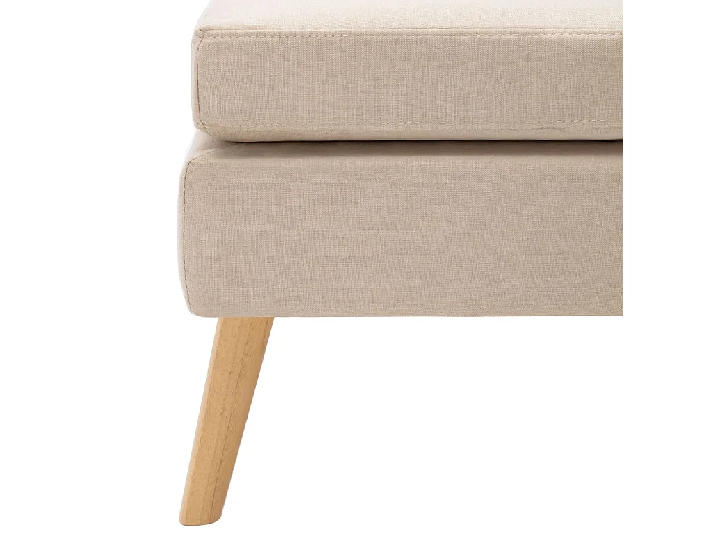 Fußhocker Creme Stoff