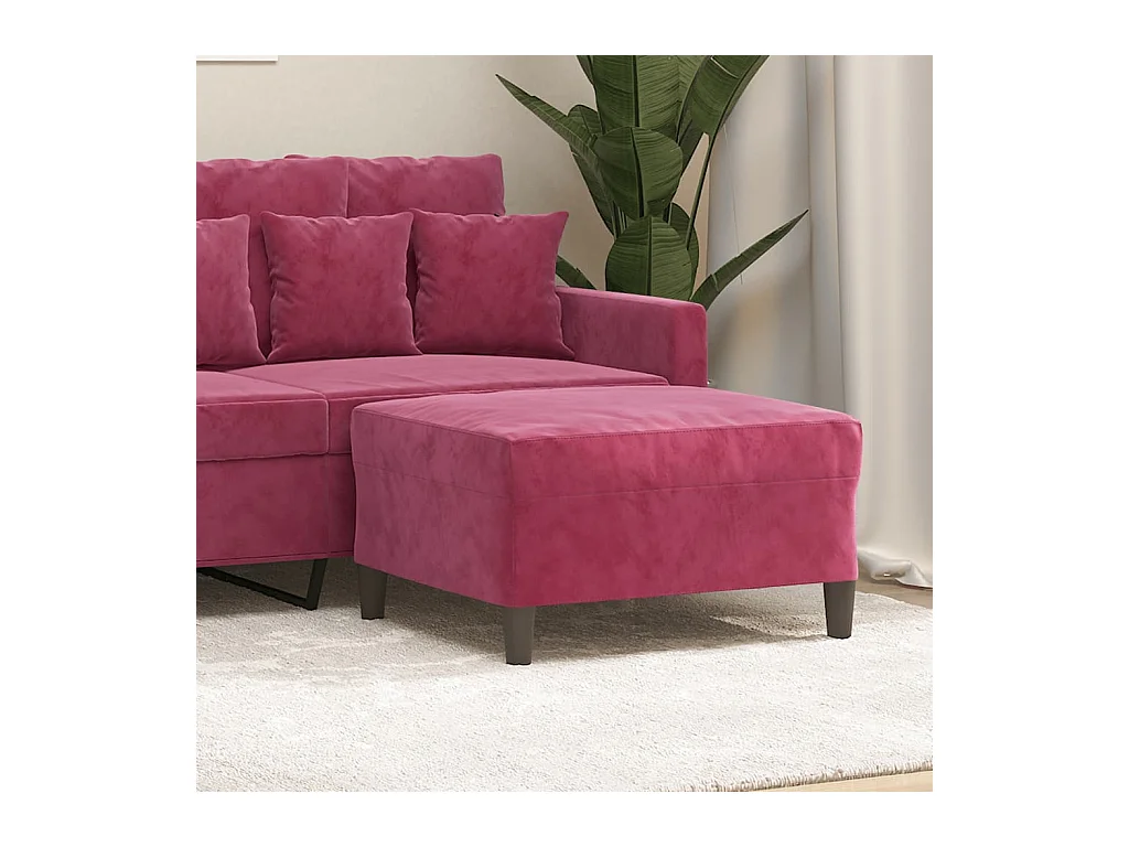 Repose-pied Rouge bordeaux 70x55x41 cm Velours