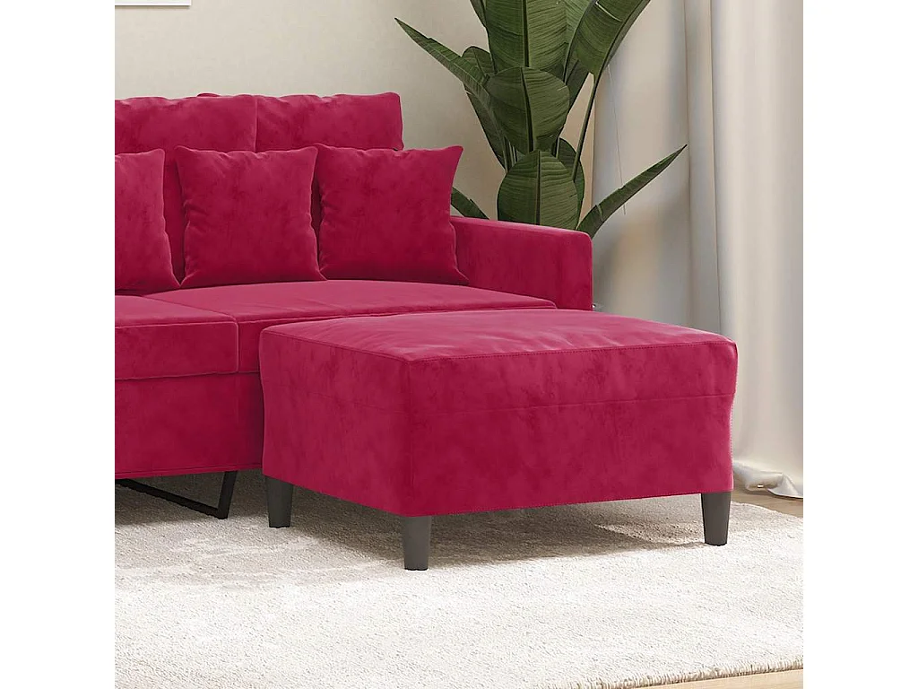 Repose-pied Rouge bordeaux 70x55x41 cm Velours
