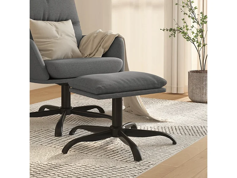 Poggiapiedi Grigio Chiaro 60x60x36 cm in Tessuto