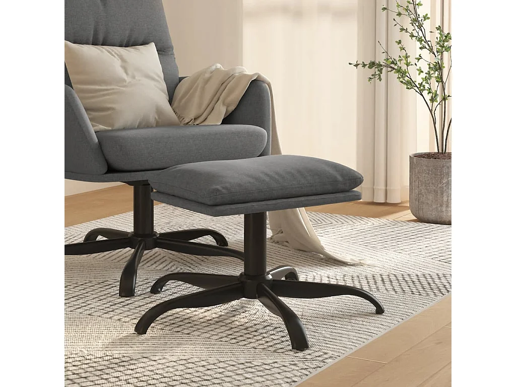 Fußhocker Hellgrau 60x60x36 cm Stoff