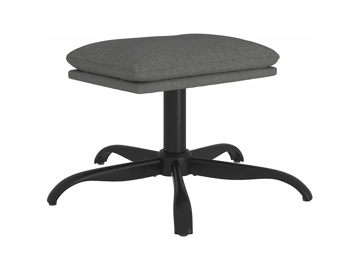 Voetenbank 60x60x36 cm stof lichtgrijs