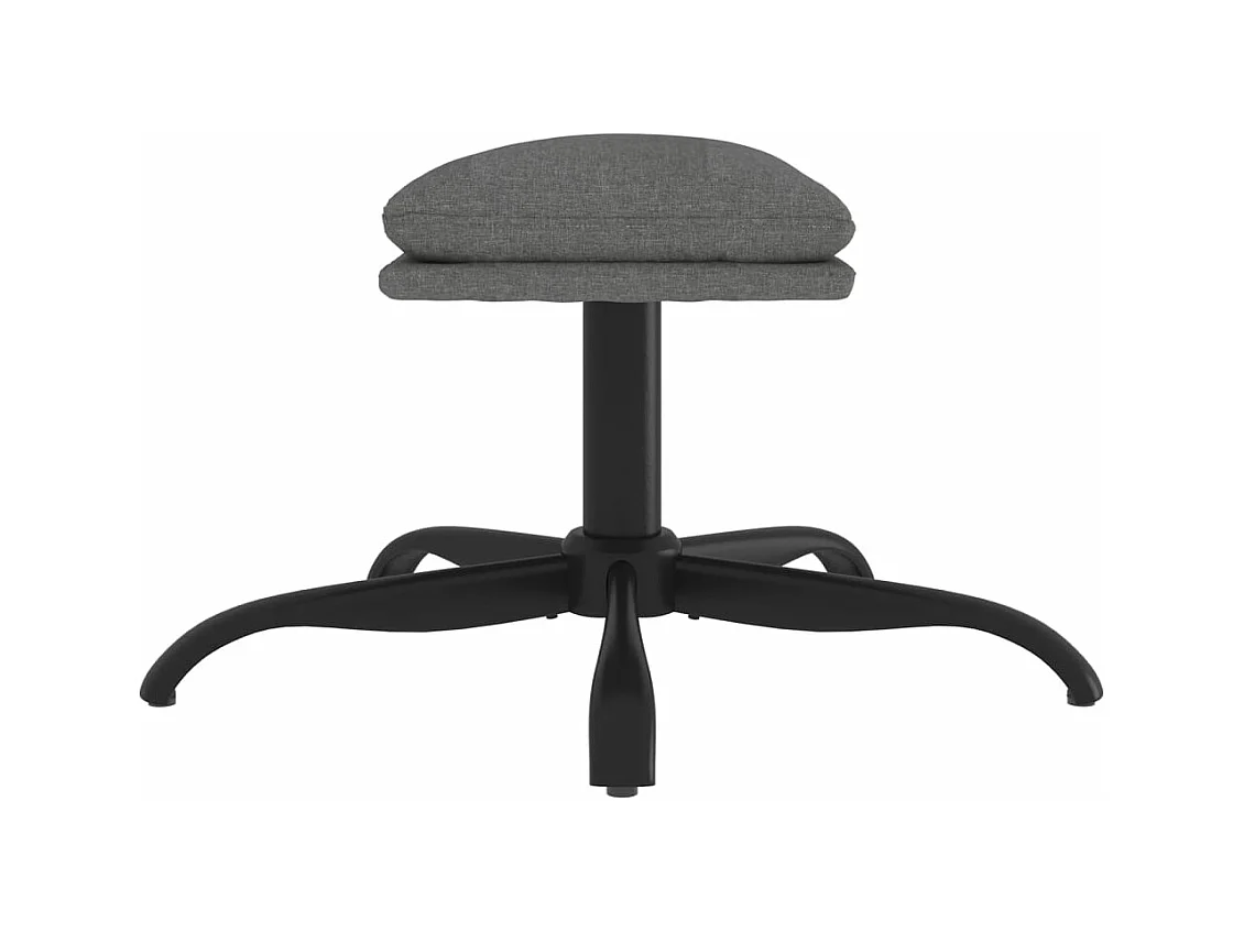 Voetenbank 60x60x36 cm stof lichtgrijs