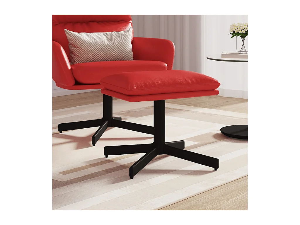 Repose-pied Rouge bordeaux 60x60x36 cm Similicuir