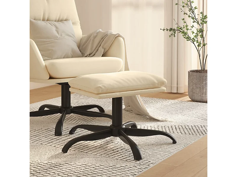 Fußhocker Creme 60x60x36 cm Stoff