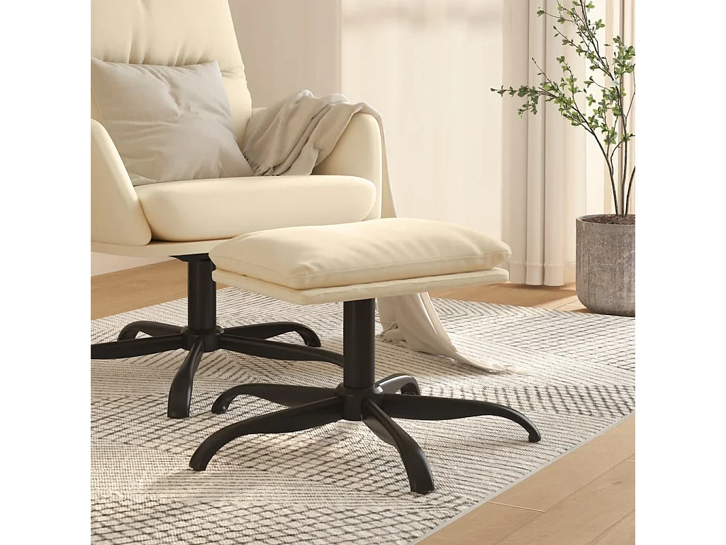 Fußhocker Creme 60x60x36 cm Stoff