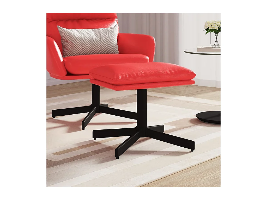 Repose-pied Rouge 60x60x36 cm Similicuir