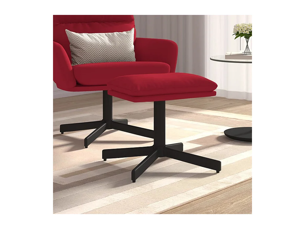 Repose-pied Rouge bordeaux 60x60x36 cm Velours