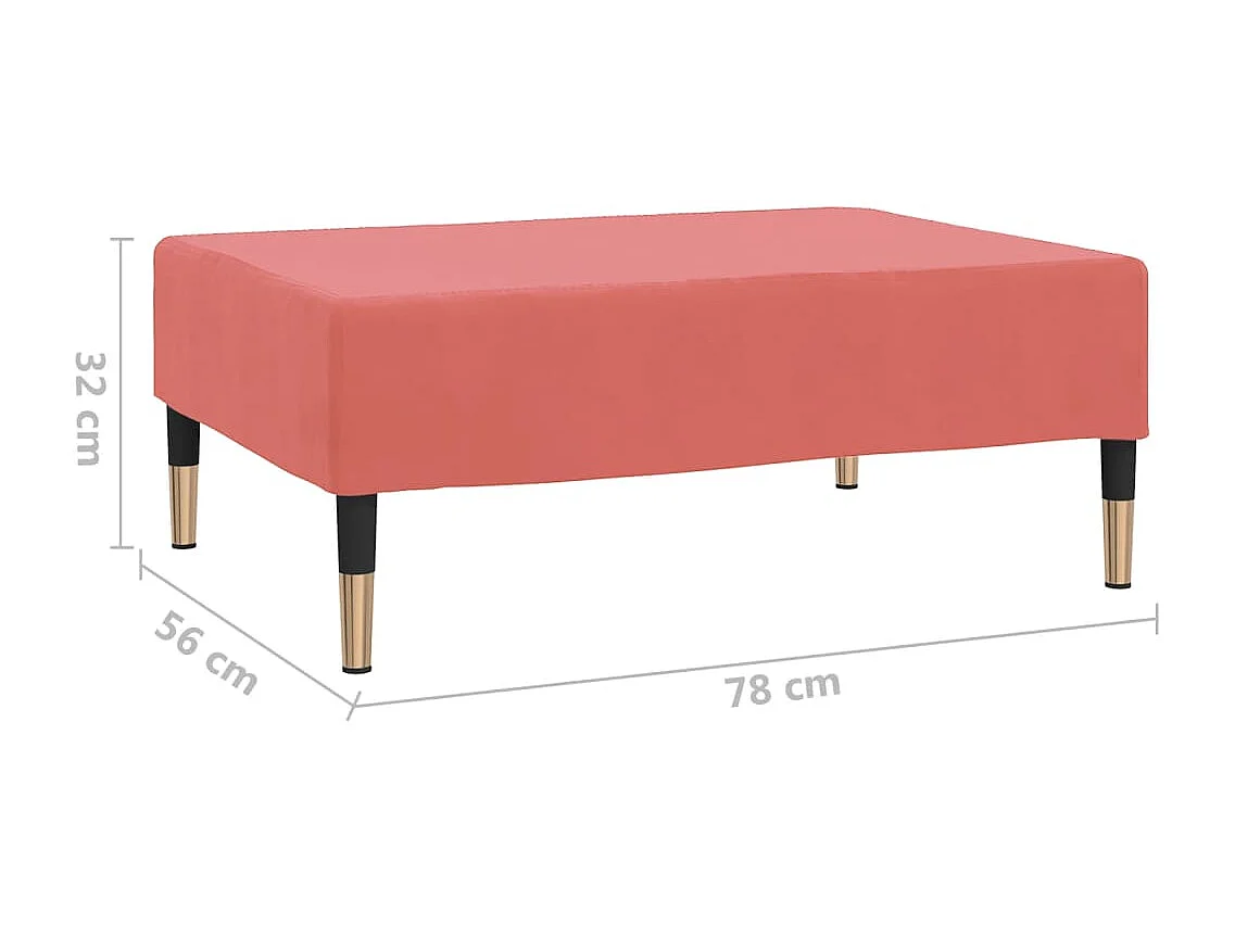 Apoio de pés 78x56x32 cm veludo rosa