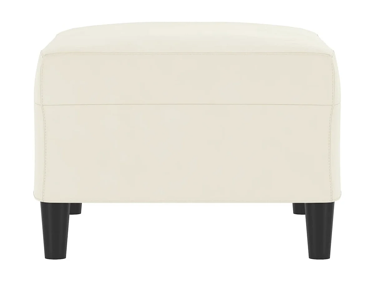 Voetenbank 70x55x41 cm fluweel crèmekleurig