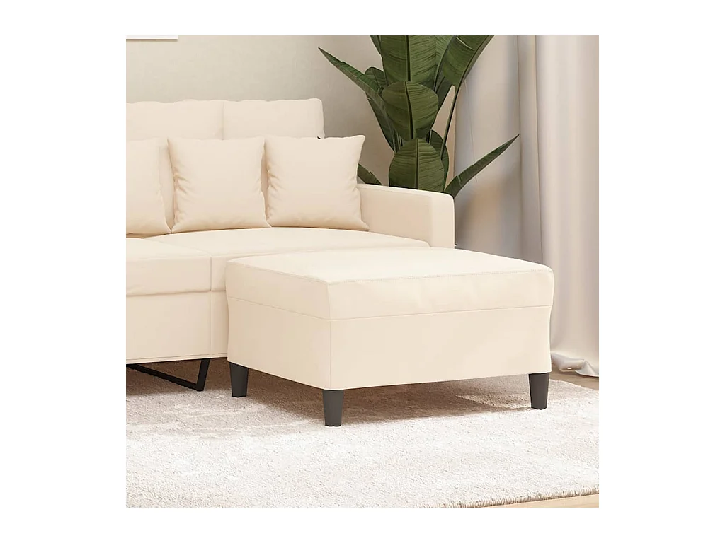 Repose-pied Crème 70x55x41 cm Velours