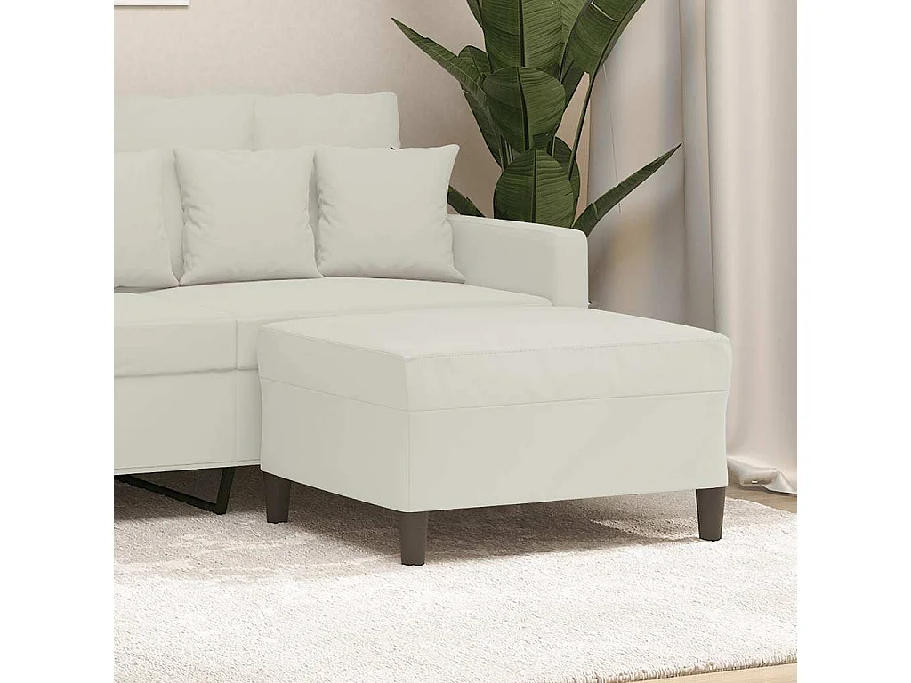 Poggiapiedi Crema 70x55x41 cm in Velluto