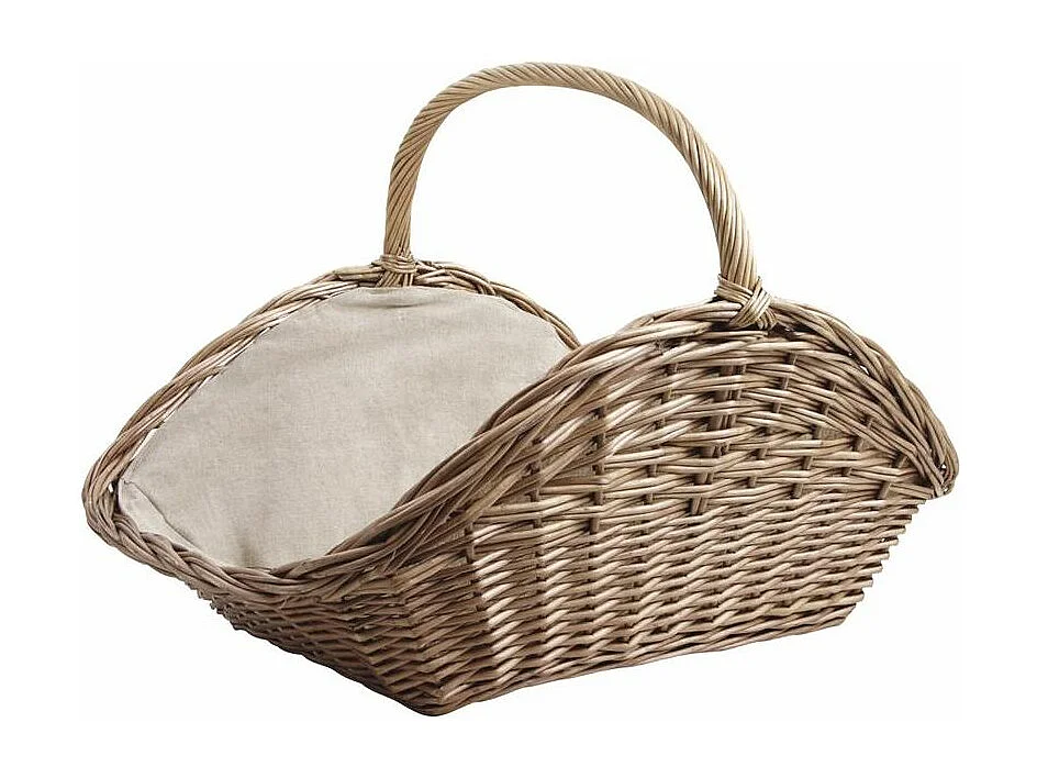 Paniers à bûches en osier vieilli