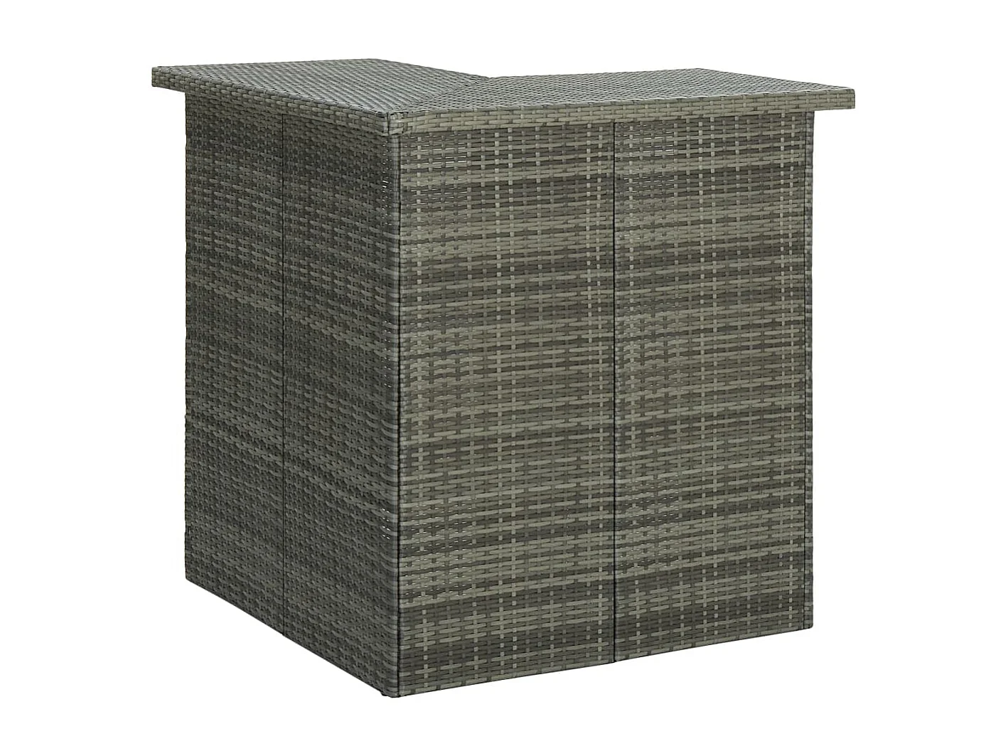 Set Bar da Giardino 4pz con Cuscini in Polyrattan Grigio