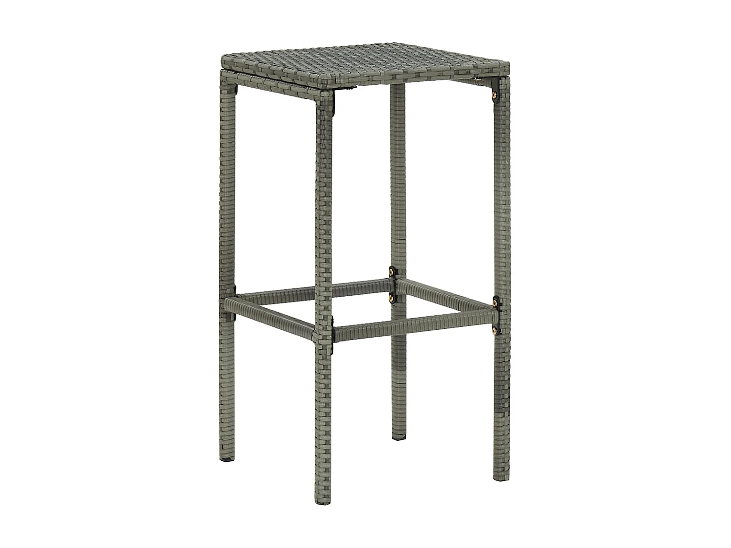 Set Bar da Giardino 4pz con Cuscini in Polyrattan Grigio