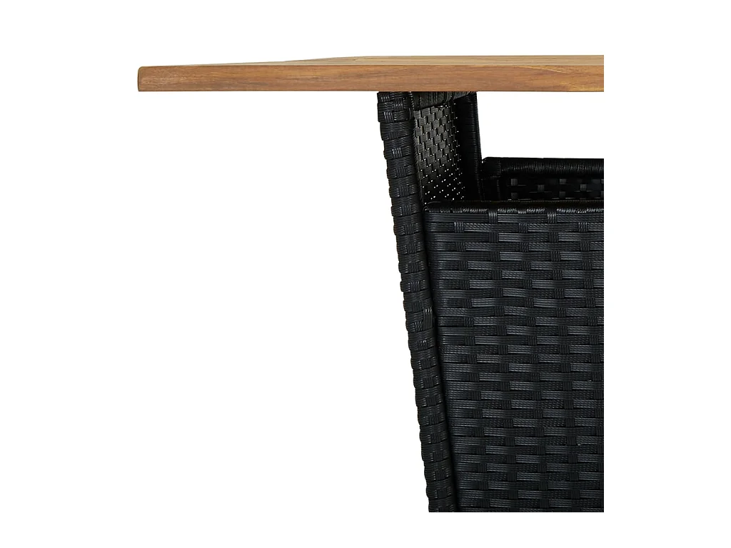 5-delige Tuinbarset met kussens poly rattan zwart