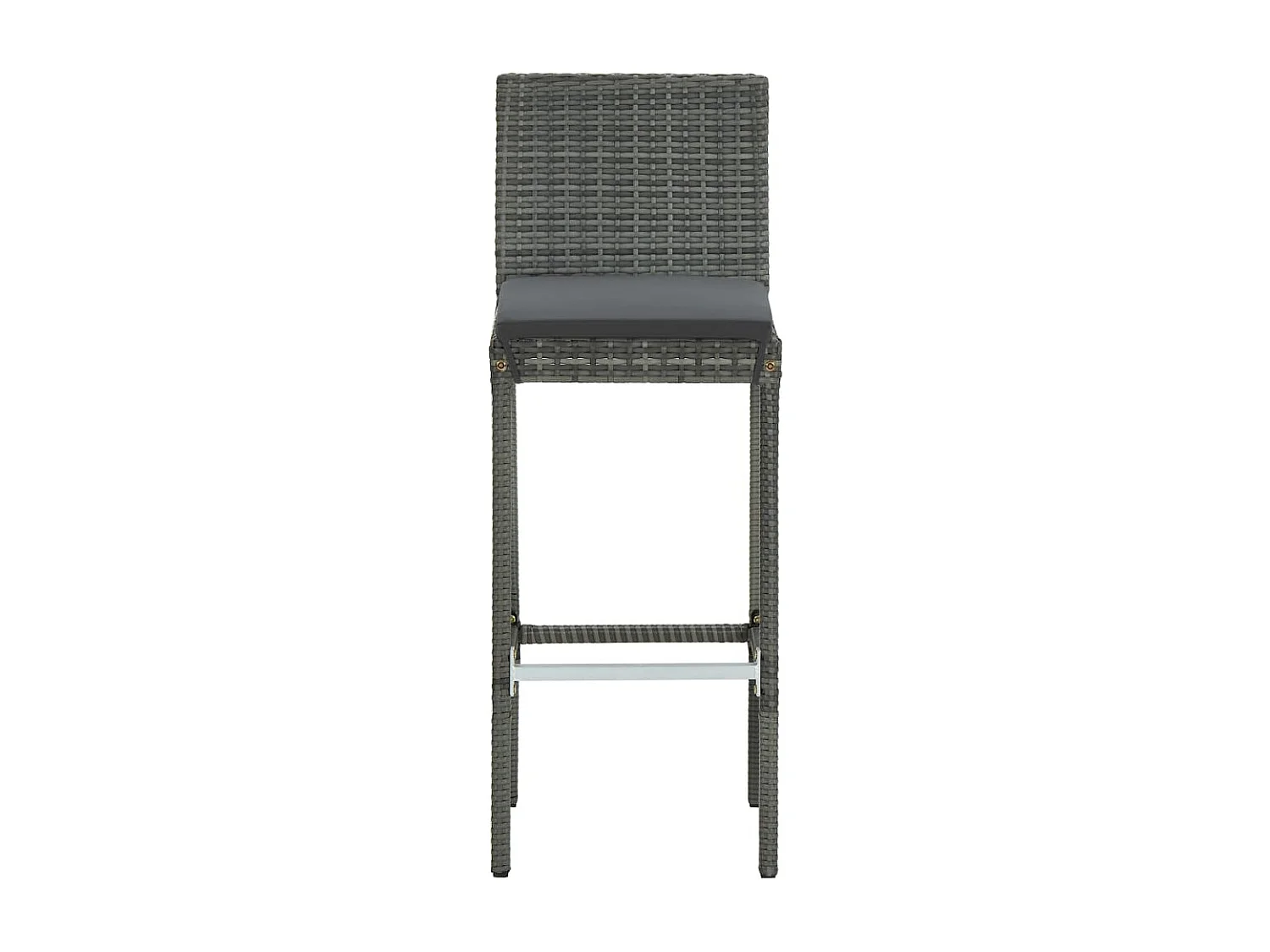 Set muebles bar jardín 3 piezas y cojines ratán sintético gris