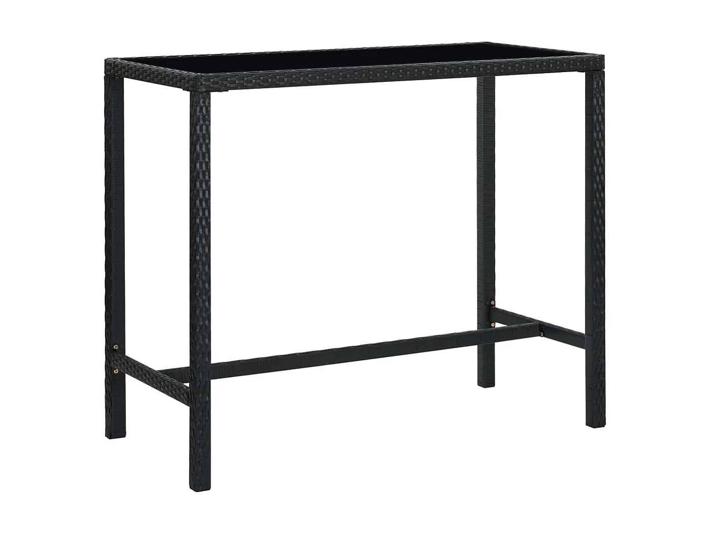 Set Bar da Giardino 5 pz con Cuscini in Polyrattan Nero