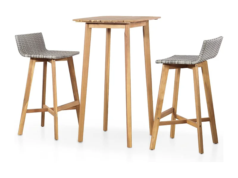 3-delige Barset massief acaciahout