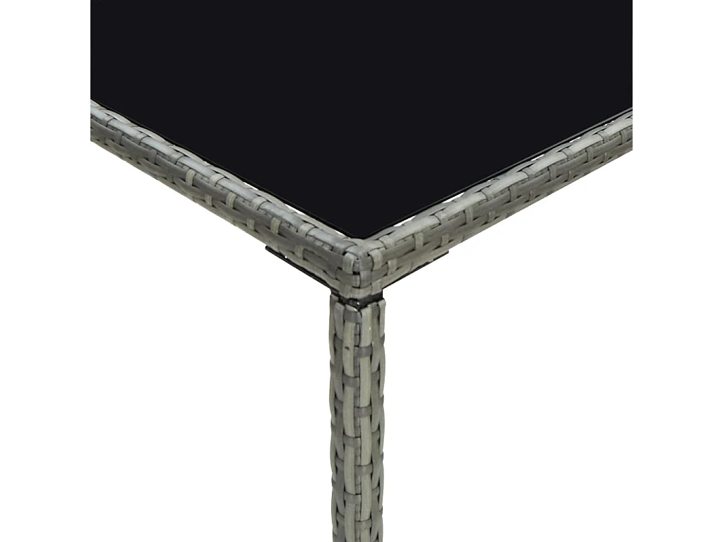 Ensemble de bar de jardin 3 pcs et coussins Résine tressée Gris