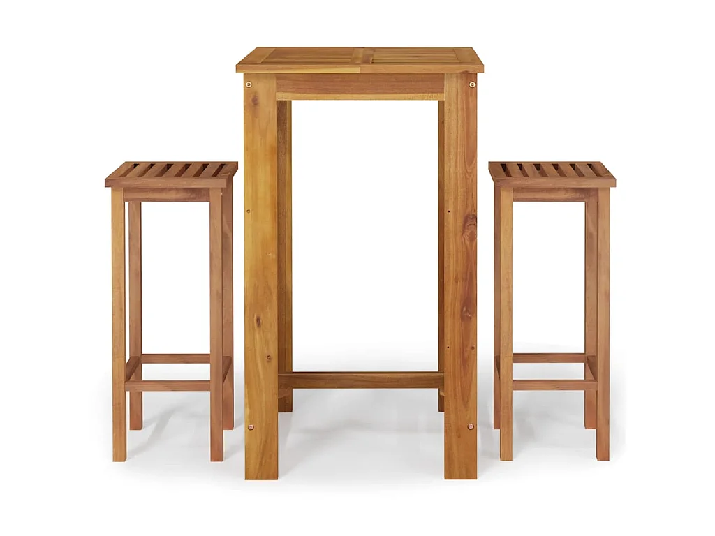 Ensemble de bar de jardin 3 pcs bois d'acacia solide