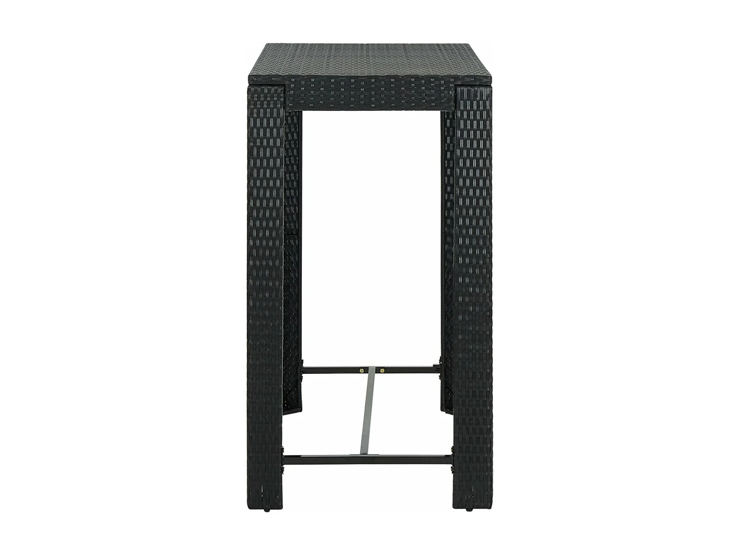 5-tlg. Gartenbar-Set mit Kissen Poly Rattan Schwarz