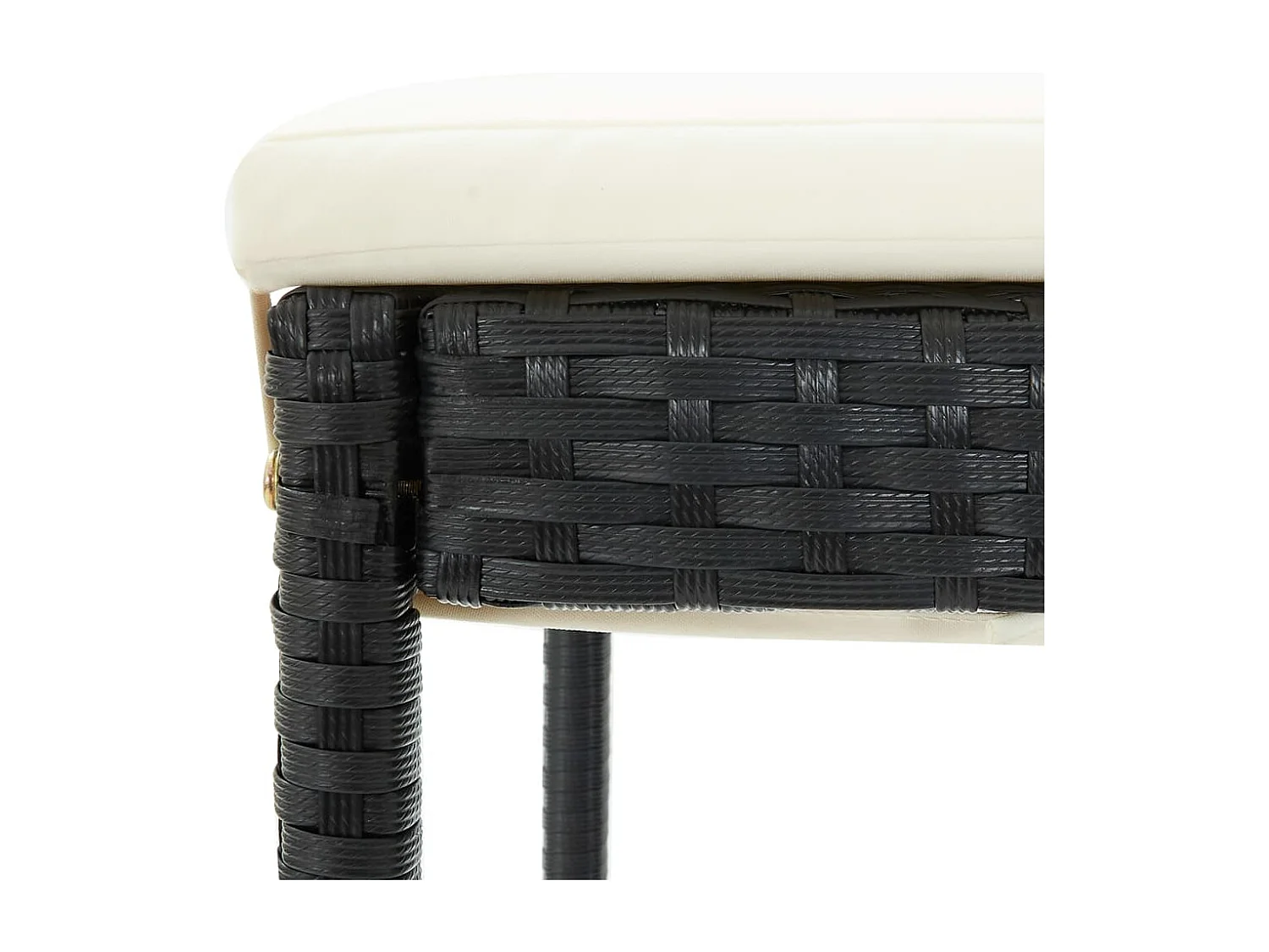 Ensemble de bar de jardin 5 pcs et coussins Résine tressée Noir