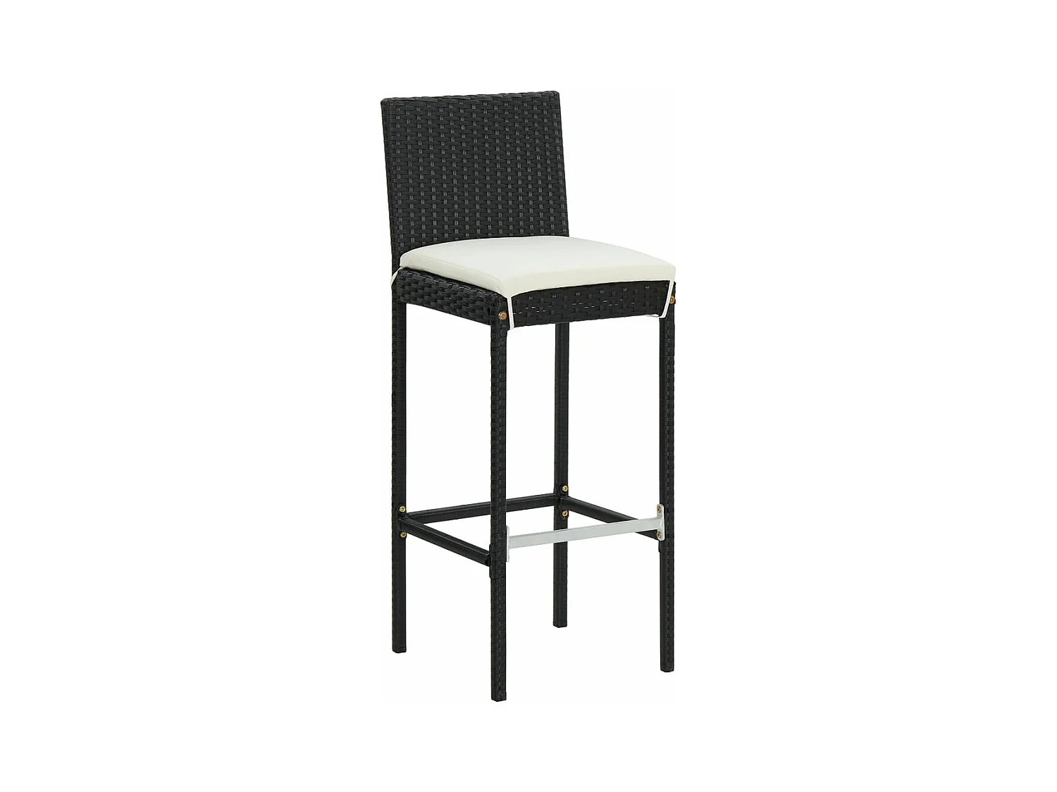 9-tlg. Gartenbar-Set mit Kissen Schwarz Poly Rattan
