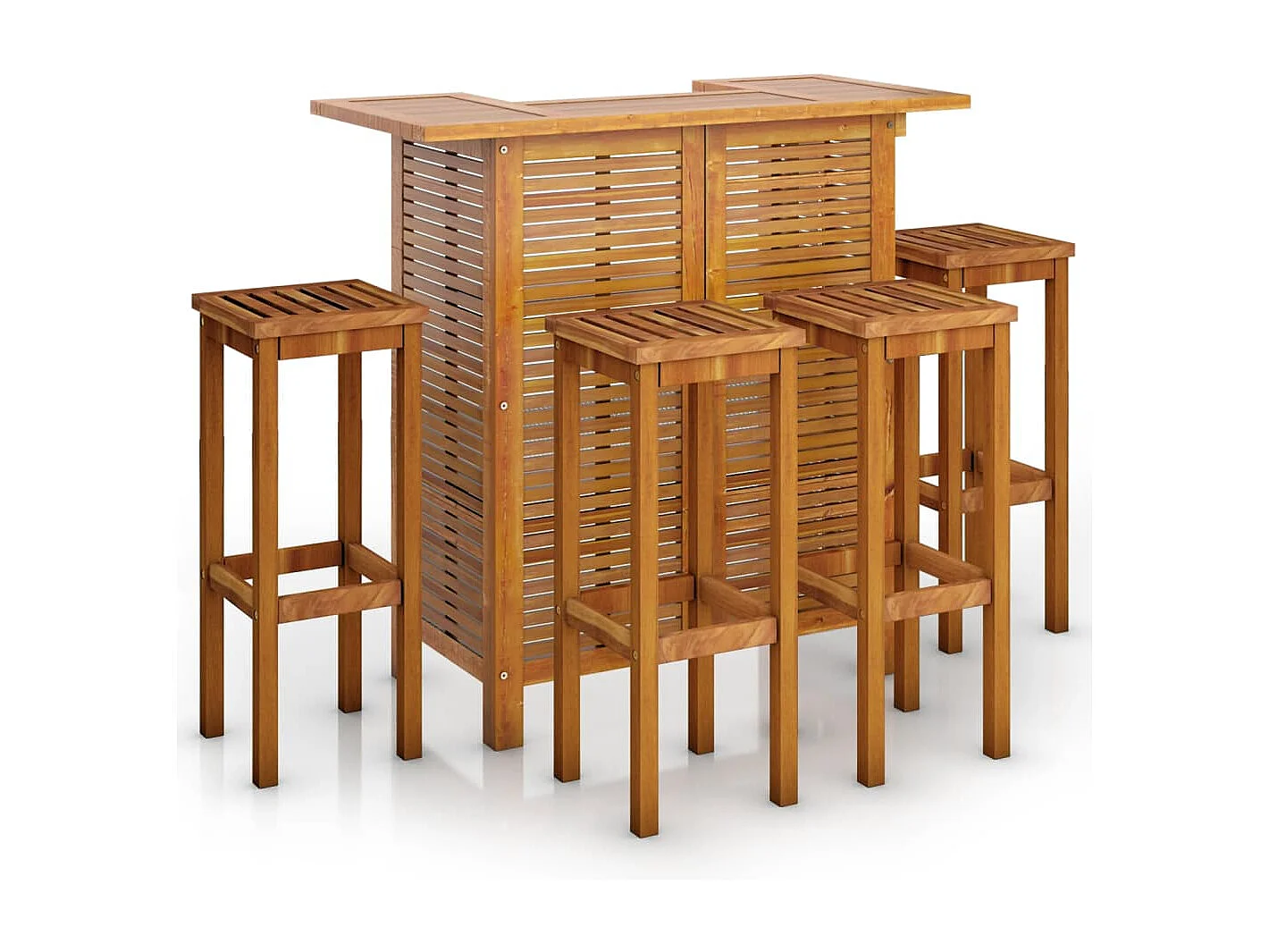 5-tlg. Gartenbar-Set Massivholz Akazie