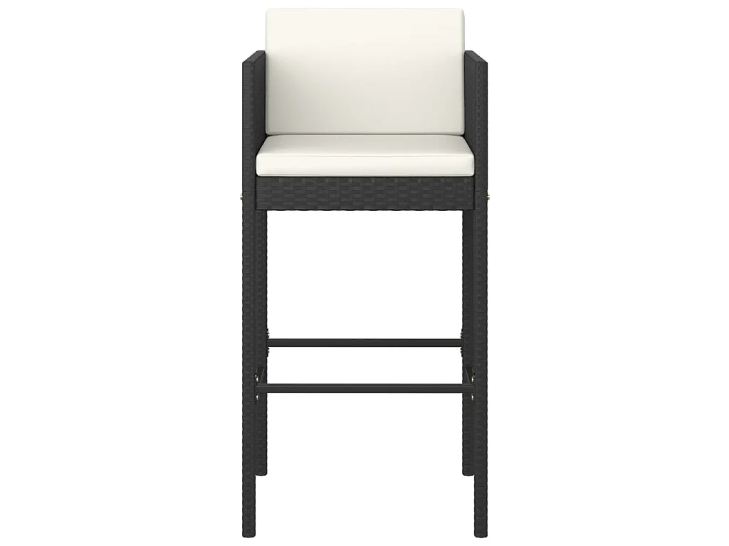 Set Bar da Giardino 5 pz con Cuscini Polyrattan Nero