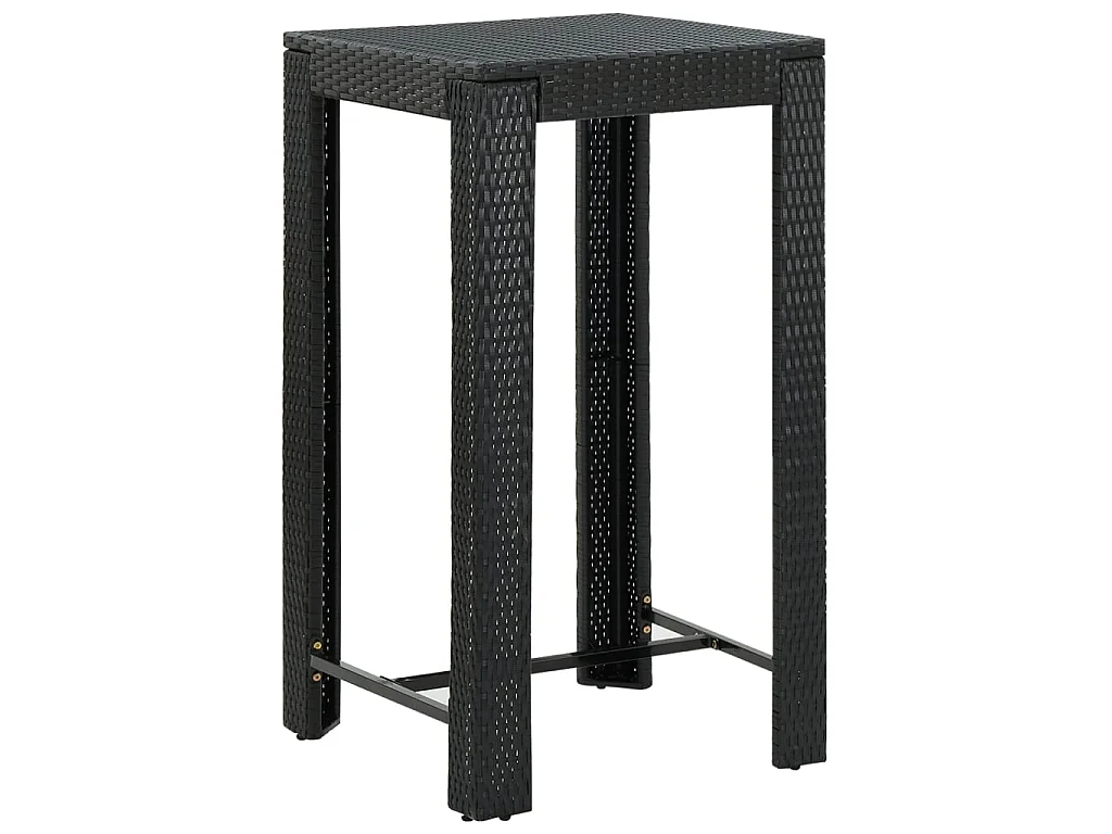Set Bar da Giardino 5 pz con Cuscini Polyrattan Nero