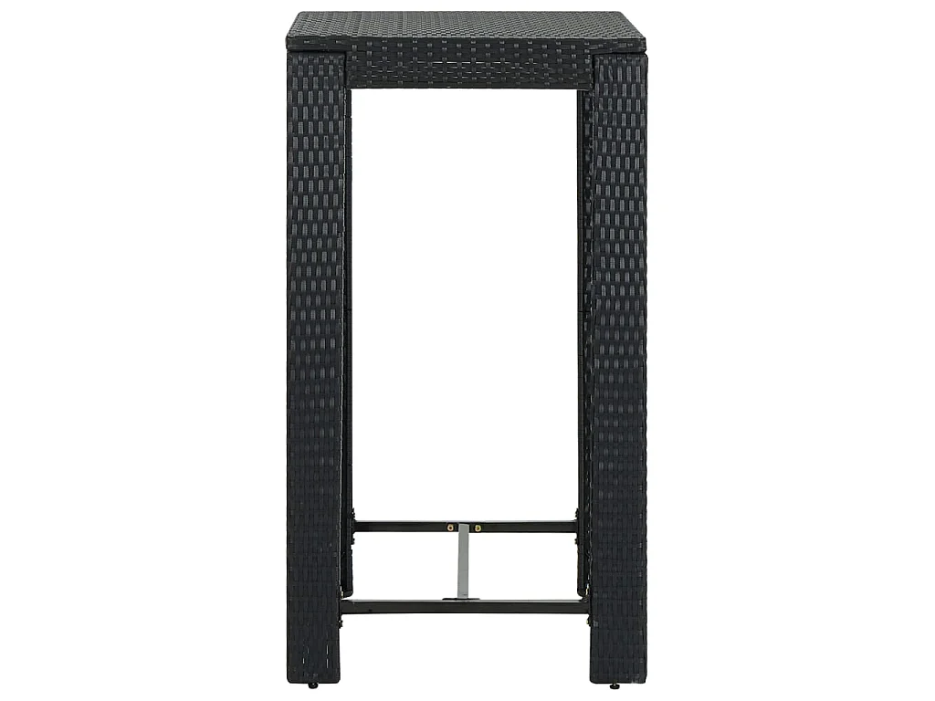 Set Bar da Giardino 5 pz con Cuscini Polyrattan Nero