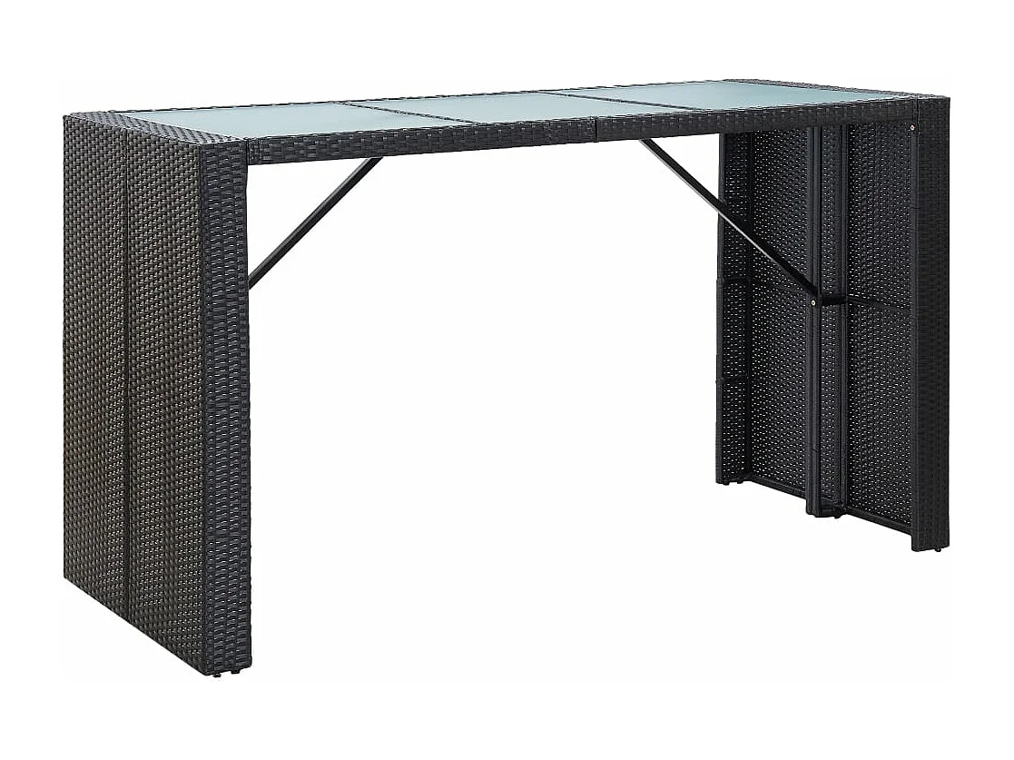 7-delige Tuinbarset met kussens poly rattan zwart