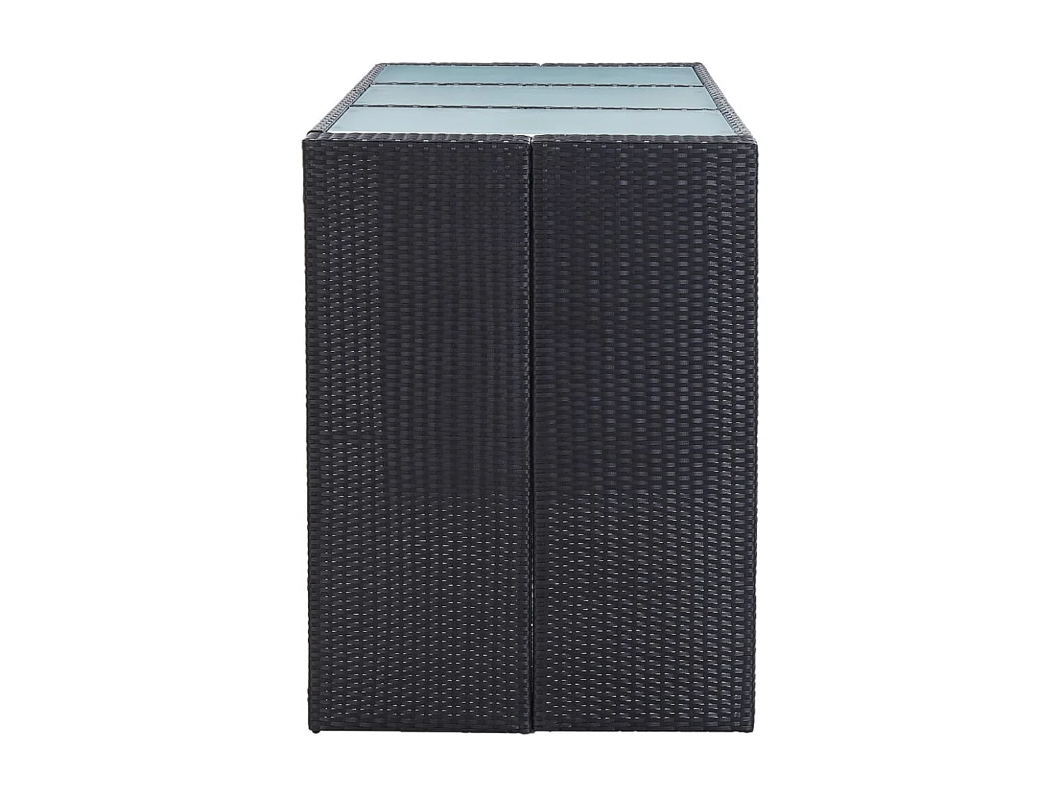 Ensemble de bar de jardin 7 pcs avec coussins poly rotin noir