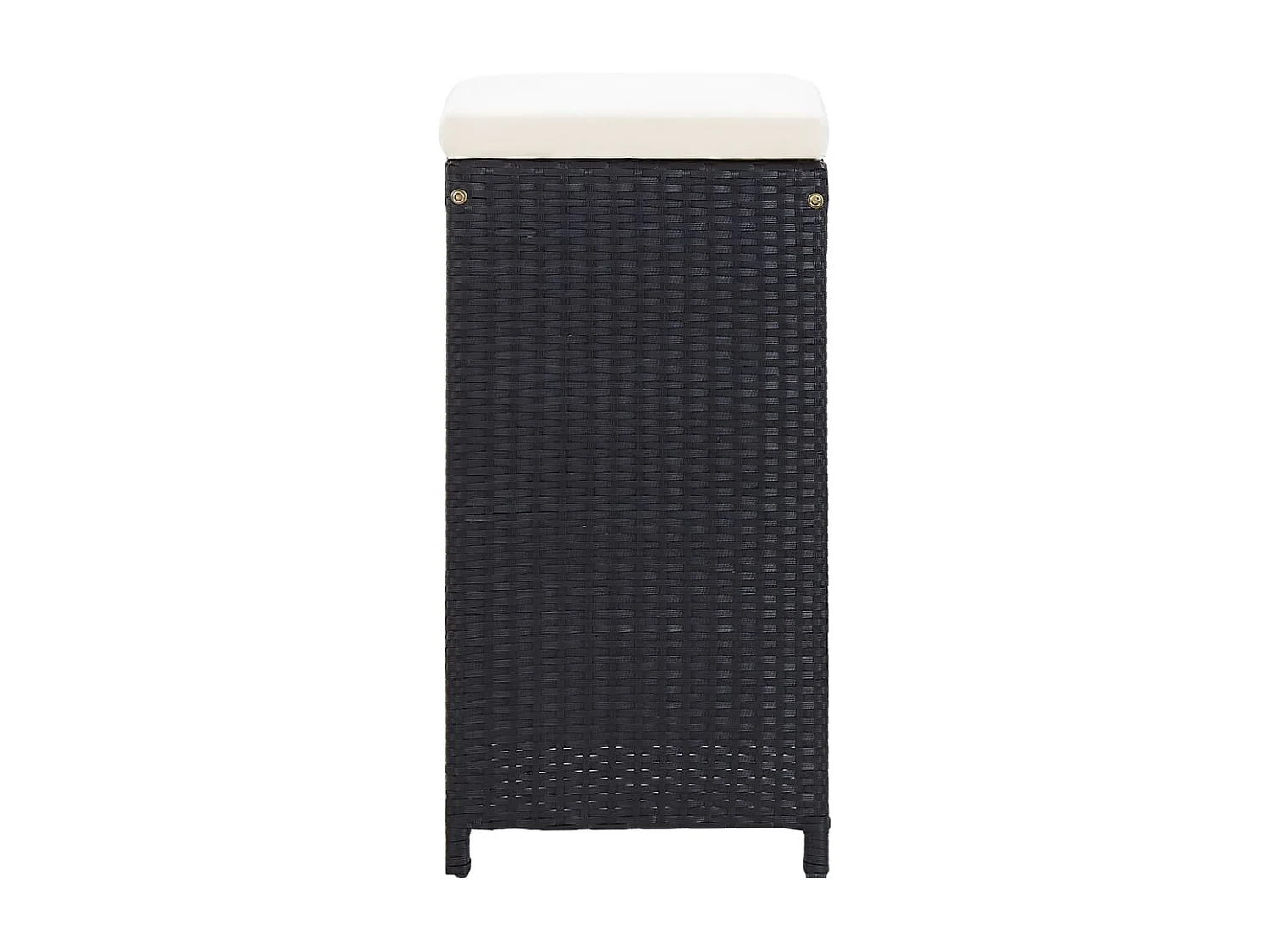 Ensemble de bar de jardin 7 pcs avec coussins poly rotin noir