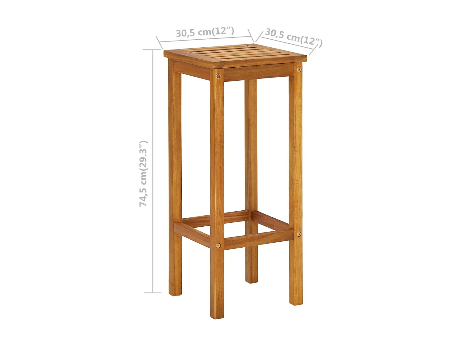 Ensemble de bar de balcon 3 pcs Bois d'acacia solide