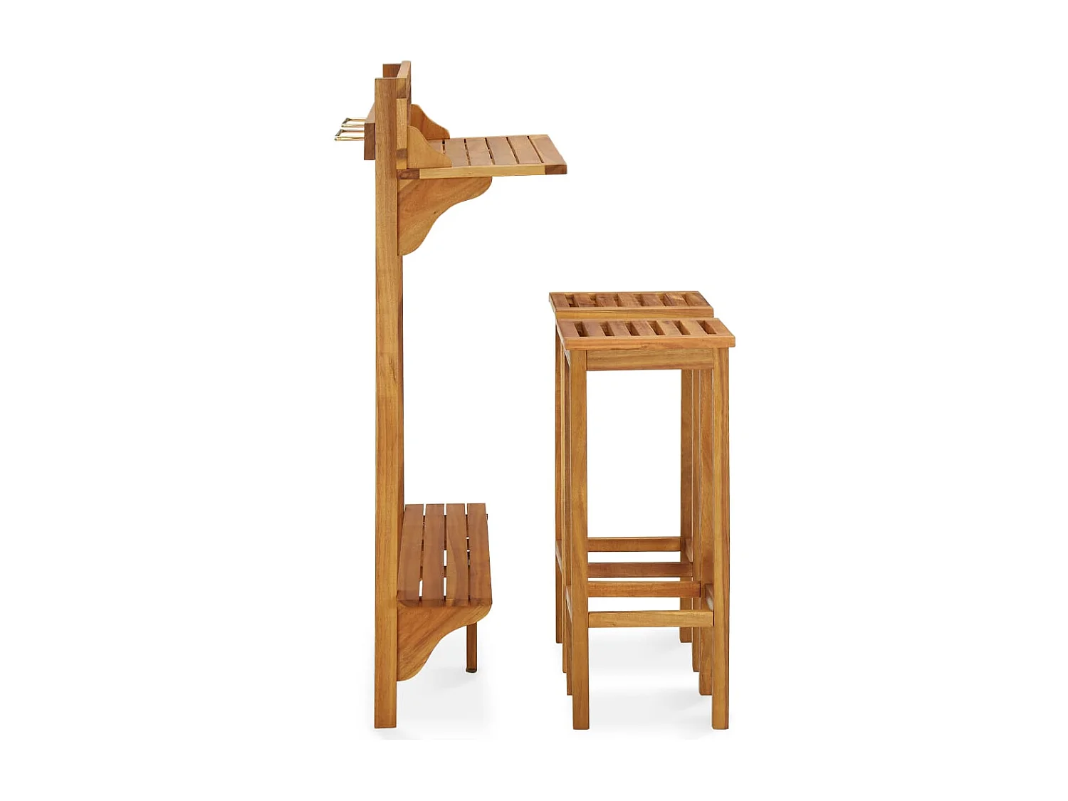 Ensemble de bar de balcon 3 pcs Bois d'acacia solide